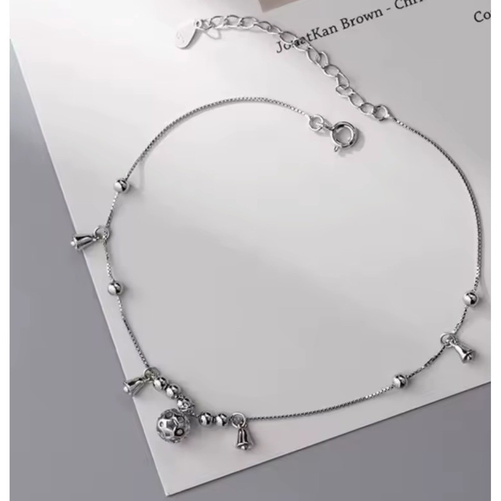 NEW 925 Sterling Silver bells Anklet, Adjustable Ankle Bracelet